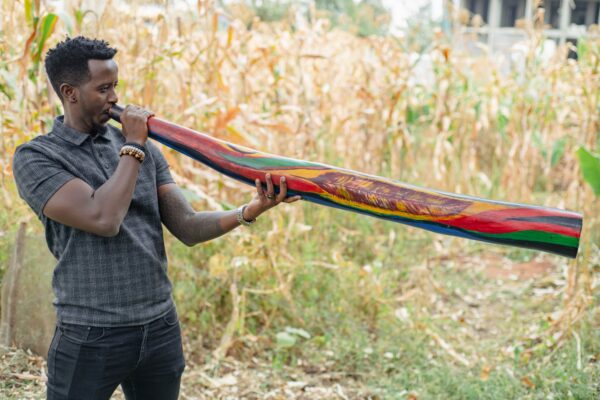 A split-wood Didgeridoo Musical Instrument