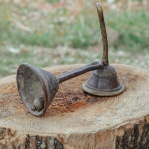 A Pair of Brass Metal Bells Musical Instrument