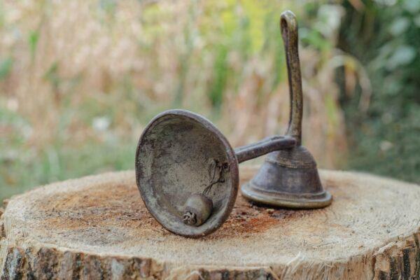 A Pair of Brass Metal Bells Musical Instrument - Image 2